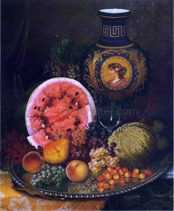  William Mason Brown Still Life with Fruit and Vase - Canvas Art Print