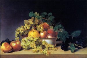  James Peale Still Life with Fruit on a Tabletop - Canvas Art Print