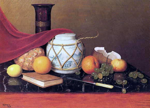  William Michael Harnett Still Life with Ginger Jar - Canvas Art Print