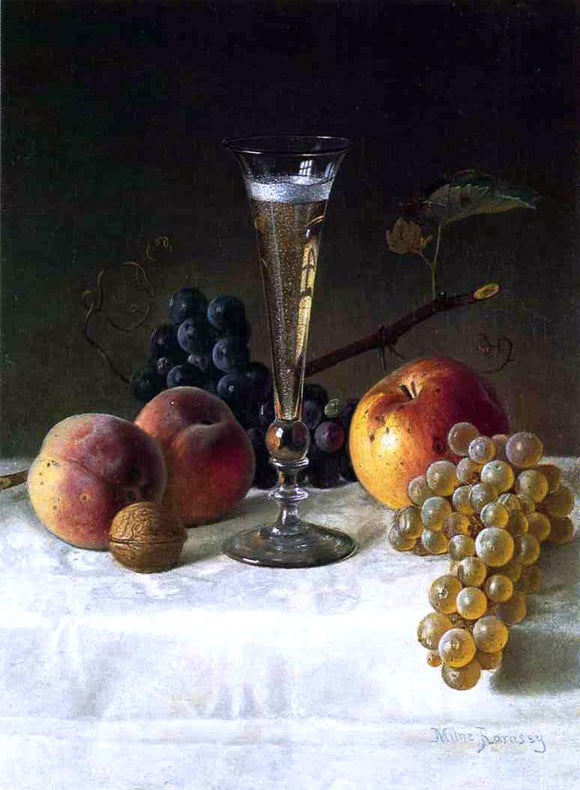  Milne Ramsey Still Life with Glass of Champagne - Canvas Art Print