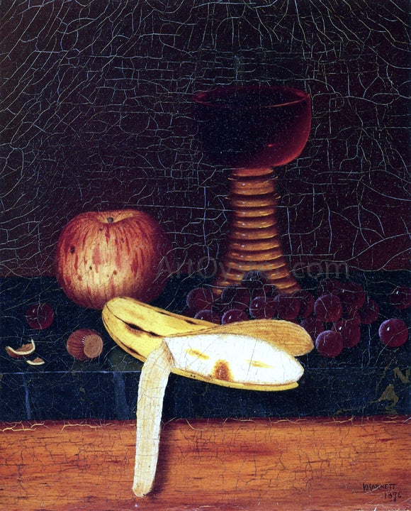 William Michael Harnett Still Life with Goblet, Fruit and Nuts - Canvas Art Print
