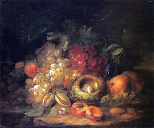  George Forster Still Life with Grapes and Peaches - Canvas Art Print