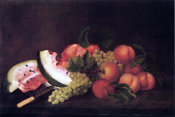  Rubens Peale Still Life with Grapes, Watermelon, and Peaches - Canvas Art Print
