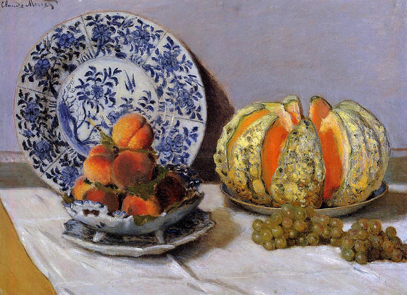  Claude Oscar Monet Still Life with Melon - Canvas Art Print