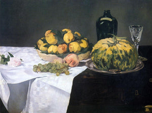  Edouard Manet Still Life with Melon and Peaches - Canvas Art Print