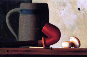  John Frederick Peto Still Life with Mug, Pipe and Oyster Crackers - Canvas Art Print