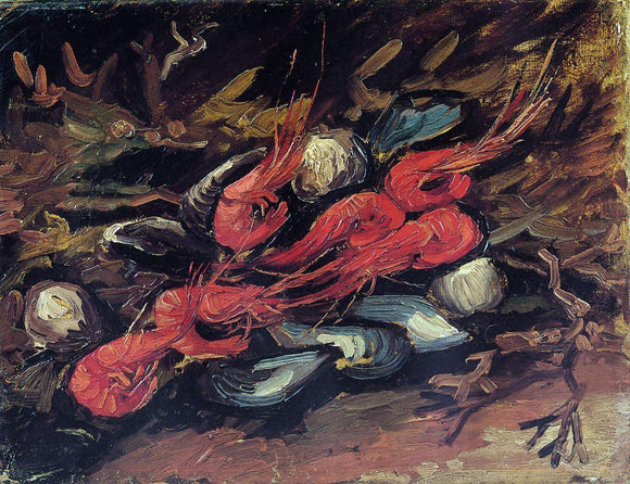  Vincent Van Gogh Still Life with Mussels and Shrimp - Canvas Art Print