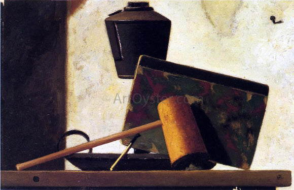  John Frederick Peto Still LIfe with Notebook and Pipe - Canvas Art Print