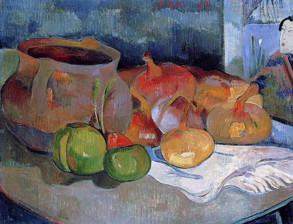  Paul Gauguin Still Life with Onions, Beetroot and a Japanese Print - Canvas Art Print