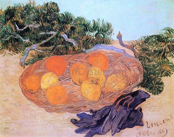  Vincent Van Gogh Still Life with Oranges and Lemons with Blue Gloves - Canvas Art Print