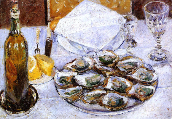  Gustave Caillebotte Still Life with Oysters - Canvas Art Print