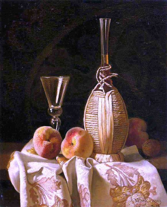  Milne Ramsey Still Life with Peaches and Wine - Canvas Art Print