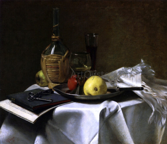  Charles Ethan Porter Still Life with Pears and Cask - Canvas Art Print