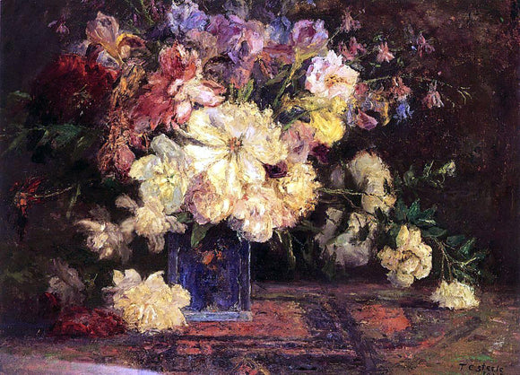  Theodore Clement Steele Still Life with Peonies - Canvas Art Print