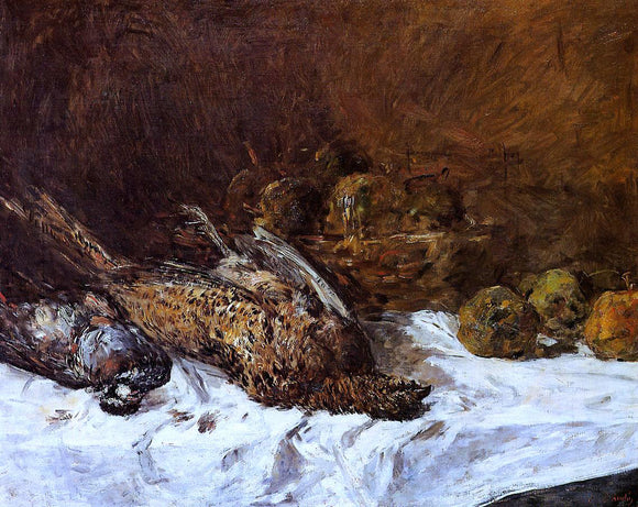 Eugene-Louis Boudin Still Life with Pheasants and a Basket of Apples - Canvas Art Print