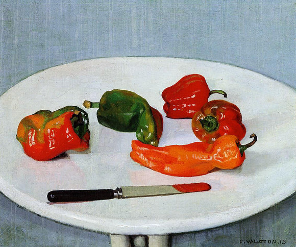 Felix Vallotton Still Life with Red Peppers on a White Lacquered Table - Canvas Art Print