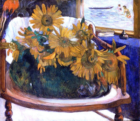  Paul Gauguin Still Life with Sunflowers on an Armchair - Canvas Art Print