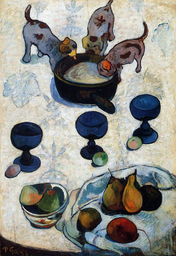  Paul Gauguin Still Life with Three Puppies - Canvas Art Print