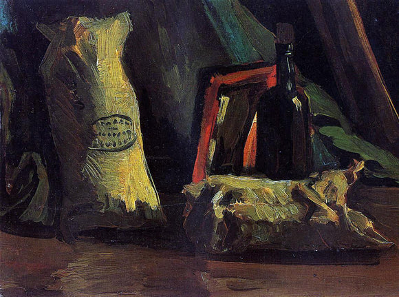  Vincent Van Gogh Still Life with Two Sacks and a Bottle - Canvas Art Print
