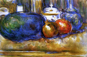  Paul Cezanne Still Life with Watermelon and Pemegranates - Canvas Art Print