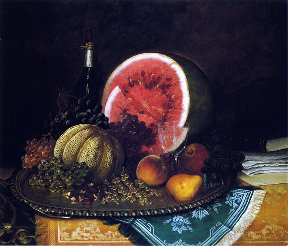  William Mason Brown Still Life with Watermelon - Canvas Art Print