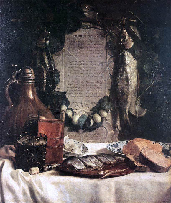  Joseph De Bray Still-Life in Praise of the Pickled Herring - Canvas Art Print
