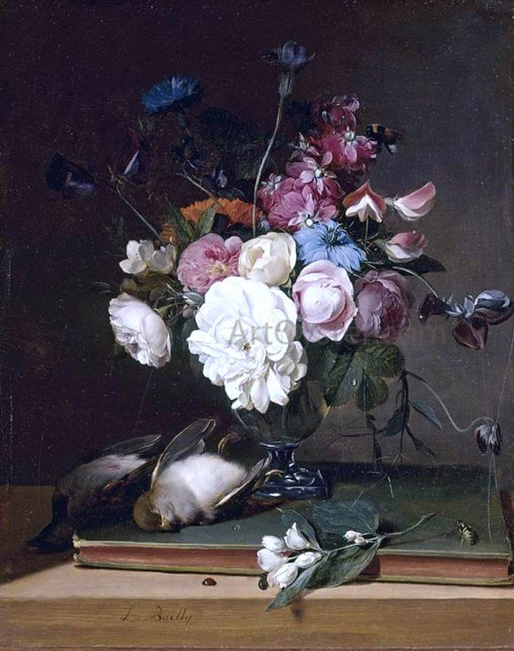  Louis Leopold Boilly Still-Life of Flowers in a Glass Vase - Canvas Art Print