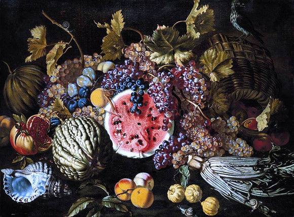  Giovanni Battista Ruoppolo Still-Life of Fruit - Canvas Art Print