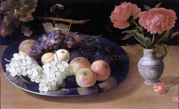  Jacob Van Es Still-Life of Grapes, Plums and Apples - Canvas Art Print