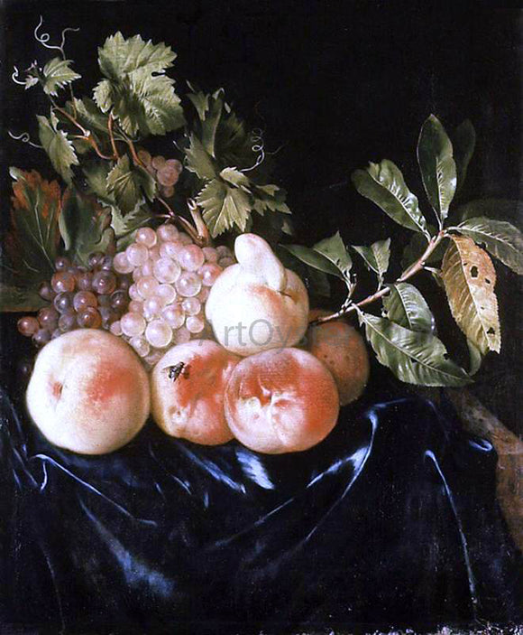  Willem Frederik Van Royen Still-Life of Peaches and Grapes - Canvas Art Print