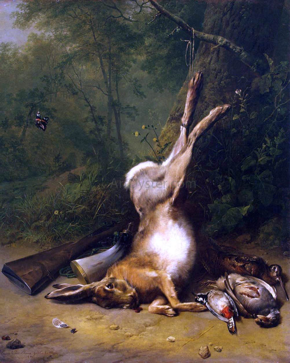  Eugene Verboeckhoven Still-Life with a Hare - Canvas Art Print