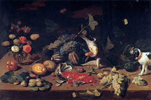  Jan Van I Kessel Still-Life with a Monkey Stealing Fruit - Canvas Art Print