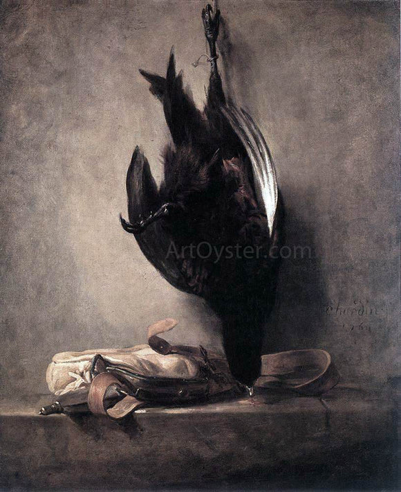  Jean-Baptiste-Simeon Chardin Still-Life with Dead Pheasant and Hunting Bag - Canvas Art Print