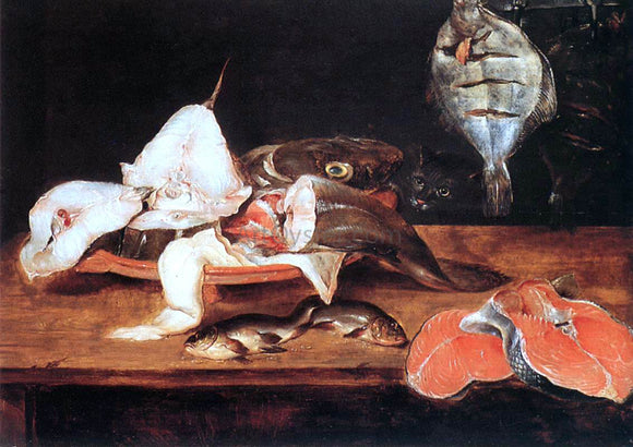  Alexander Adriaenssen Still-Life with Fish - Canvas Art Print