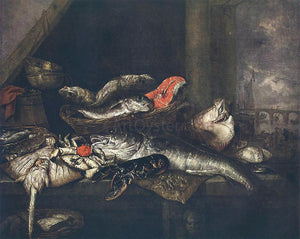  Abraham Van Beyeren Still-life with Fishes - Canvas Art Print