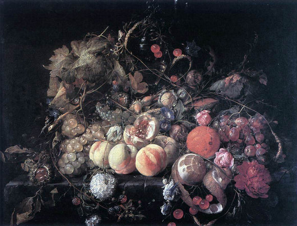  Cornelis De Heem Still-Life with Flowers and Fruit - Canvas Art Print