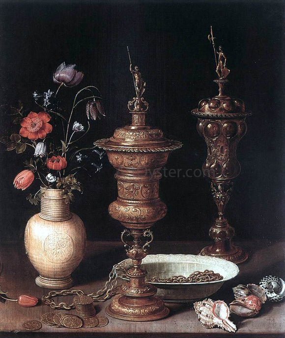  Clara Peeters Still-Life with Flowers and Goblets - Canvas Art Print