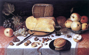  Floris Claesz Van Dijck Still-Life with Fruit, Nuts and Cheese - Canvas Art Print