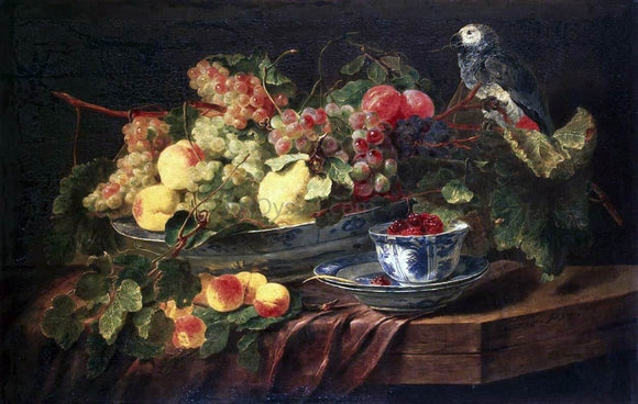  Jan Fyt Still-life with Fruits and Parrot - Canvas Art Print