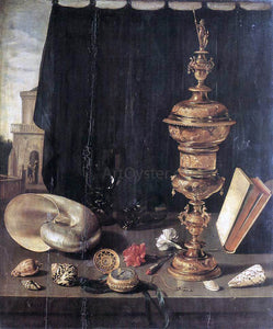  Pieter Claesz Still-Life with Great Golden Goblet - Canvas Art Print