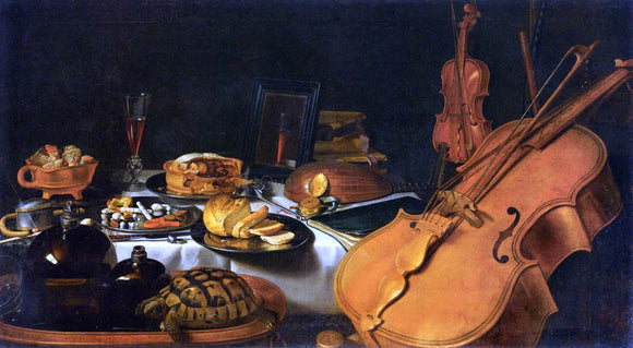  Pieter Claesz Still-Life with Musical Instruments - Canvas Art Print