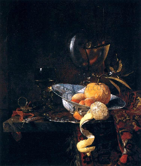  Willem Kalf Still-Life with Porcelain and a Nautilus Cup - Canvas Art Print
