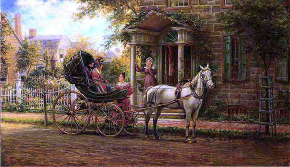  Edward Lamson Henry Stopping for a Chat - Canvas Art Print