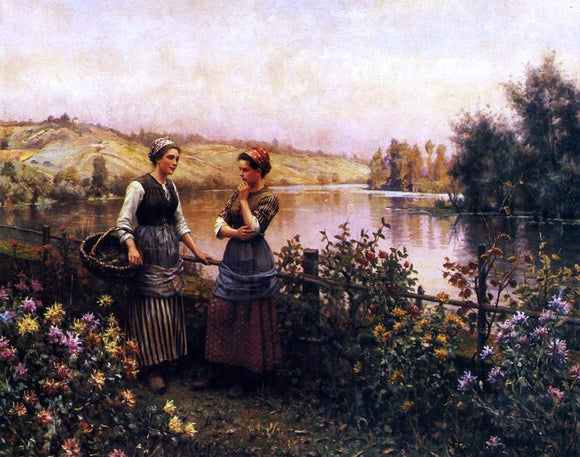  Daniel Ridgway Knight Stopping for Conversation - Canvas Art Print