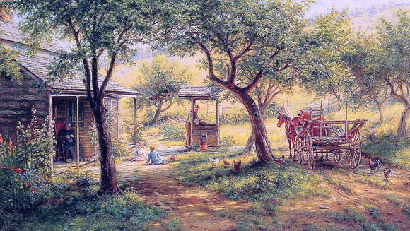  Edward Lamson Henry Stopping to Water His Horses - Canvas Art Print