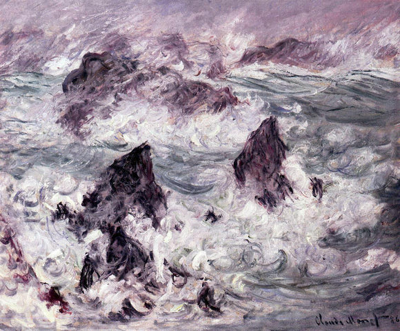  Claude Oscar Monet Storm at Belle-Ile - Canvas Art Print