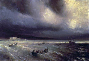  Theodore Gudin Storm in the Sea - Canvas Art Print