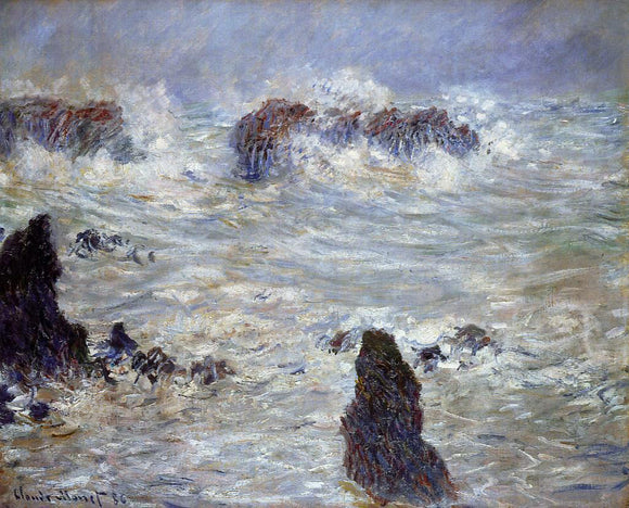  Claude Oscar Monet Storm off the Belle-Ile Coast - Canvas Art Print