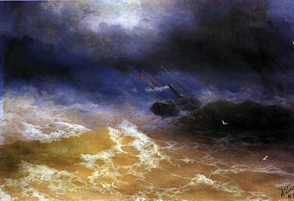  Ivan Constantinovich Aivazovsky Storm on Sea - Canvas Art Print