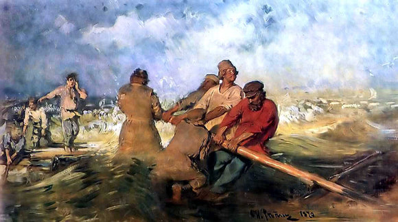  Ilia Efimovich Repin Storm on the Volga - Canvas Art Print